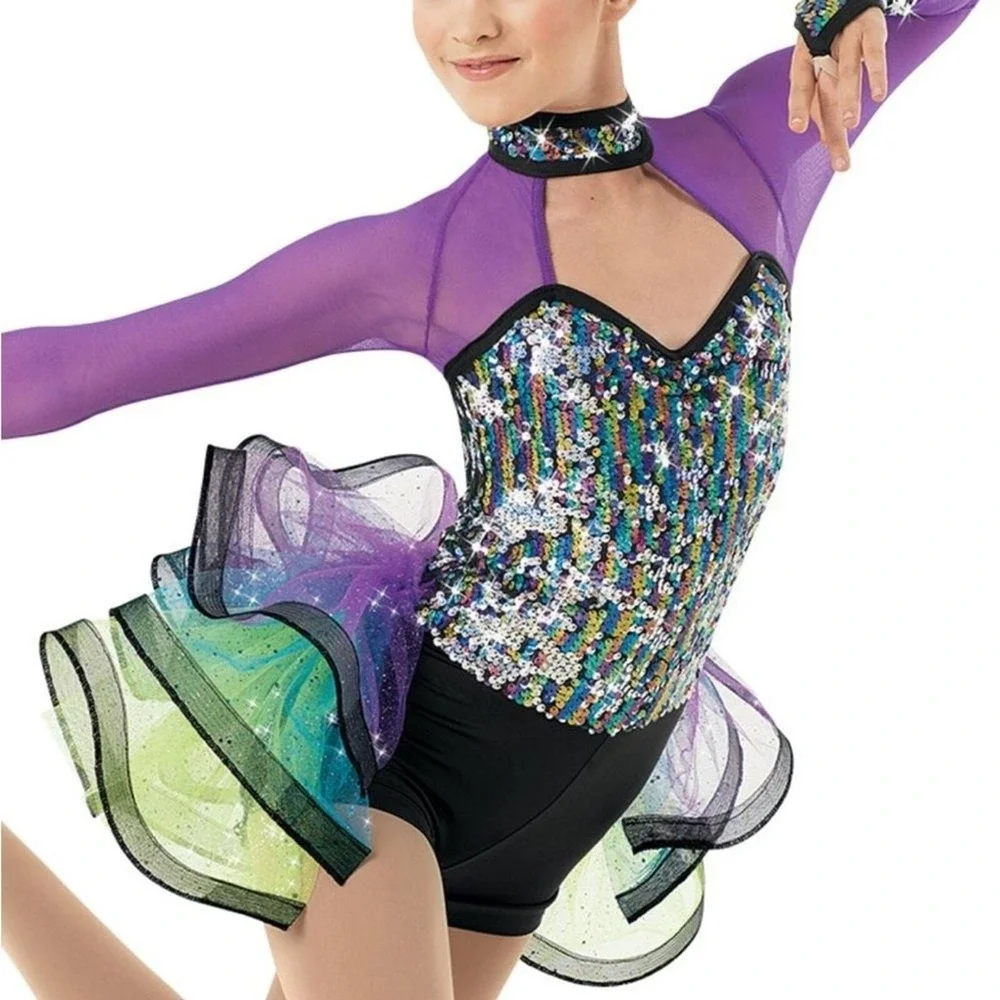 Weissman 9887 Size LC ME TOO‎ Multicolor Jazz Tap Modern Biketard Dance Costume
